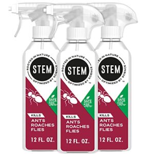 Stem Kills Ants, Roaches And Flies: Plant-Based Active Ingredient Bug Spray, Botanical Insecticide For Indoor And Outdoor Use; 12 fl oz (Pack Of 3)