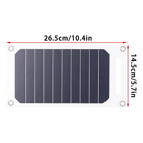 01 02 015 Solar Battery Charger, High Stability Portable Solar Panel Good Waterproof 10W 5V Lightweight with Buckles for Cars for Satellites for Airplanes