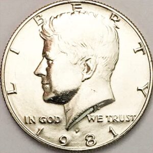 1981 p,d bu kennedy half dollar choice uncirculated us mint 2 coin set