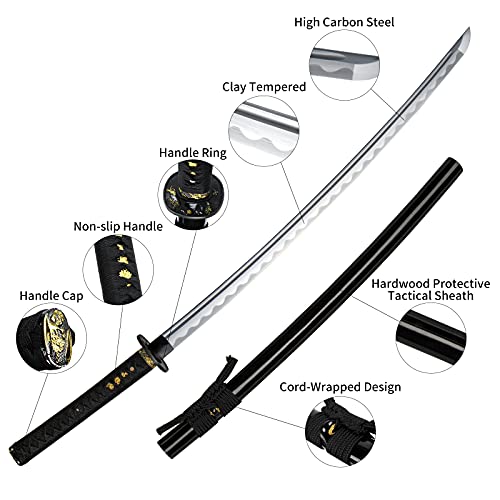 DISPATCH High Carbon Steel Katana, Ninja, Full Tang Sharp Japanese Samurai Sword Can Bamboo Trees