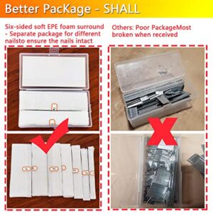 Breezliy 2100 PCS Brad Nails 7 Sizes multi-Length Galvanized Straight Finishing Nail,Each specification has an independent sponge anti-collision packaging