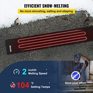 VEVOR, 15in x 10ft Walkway, 120V Ice, PVC Heated 6ft Power Cord, Slip-Proof, Ideal Winter Outdoor Snow Mat, 2'' per Hour Melting Speed, Black