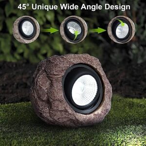 Timeflies Solar Rock Lights, 2 Pack Outdoor Decorative Garden Spot Lights for Pathway, Walkway, Yard, Landscape, Patio(Cool White)