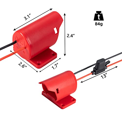 Power Wheel Adapter for Milwaukee M12 12V Battery with Fuse & Wire terminals, Power Connector 14 Gauge Robotic for Rc Car, Robotics, Rc Truck,DIY use, Work for Milwaukee M12 48-11-2420 48-11-2411