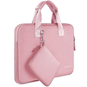hseok elastic laptop case 12.9 13 inch sleeve handbag with small case for 13 inch macbook air/pro m2/m1, 12.9" ipad pro 6th/5th/4th/3rd gen, xps13 and more 12.9-13 inch notebooks - pink