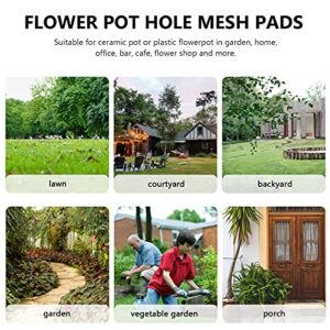 Happyyami 10Pcs Flower Pot Bottom mesh Flower Pot Drainage Screen Bottom Grid Mat Anti- Breathable Gasket Breathable Drainage Gasket Plastic Plant Mesh Pot Hole Leakproof Soil Potholder or