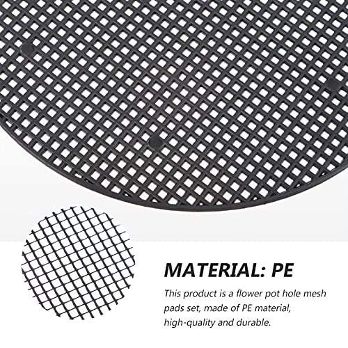 Happyyami 10Pcs Flower Pot Bottom mesh Flower Pot Drainage Screen Bottom Grid Mat Anti- Breathable Gasket Breathable Drainage Gasket Plastic Plant Mesh Pot Hole Leakproof Soil Potholder or