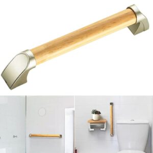 wooden grab bar wall mounted durable grab rails for home bathroom withstand 80-100kg(size:34cm/13.39inch)