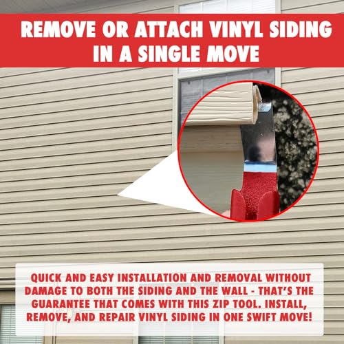 Vinyl Siding Removal Tool with Extra Long Handle- 7 inches Steel Blade Vinyl Installation and Removal Tool - The Ultimate Vinyl Siding Zip Tool - Avoid Damaging Vinyl Siding