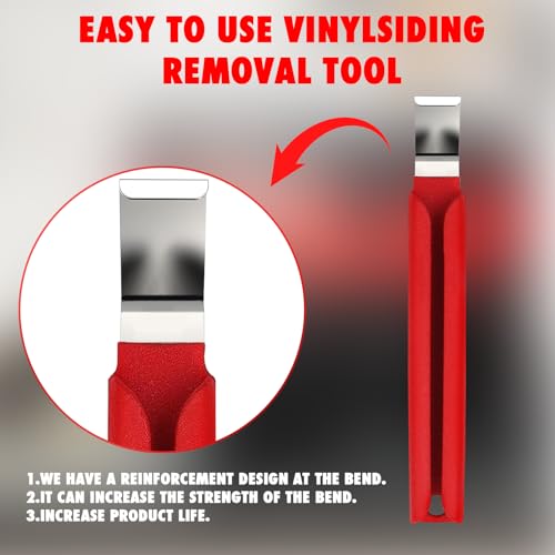 Vinyl Siding Removal Tool with Extra Long Handle- 7 inches Steel Blade Vinyl Installation and Removal Tool - The Ultimate Vinyl Siding Zip Tool - Avoid Damaging Vinyl Siding