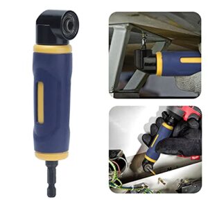 Right Angle Drill Adaptor, Right Angle Drill Attachment 90 Degree Yellow Blue Drills Attachment Extension Driver Used with Electric Drill for 1/4in Standard Hex Shank Drill Bits