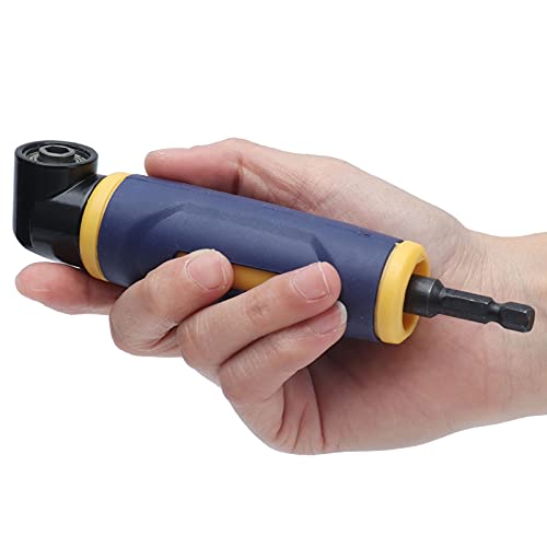 Right Angle Drill Adaptor, Right Angle Drill Attachment 90 Degree Yellow Blue Drills Attachment Extension Driver Used with Electric Drill for 1/4in Standard Hex Shank Drill Bits