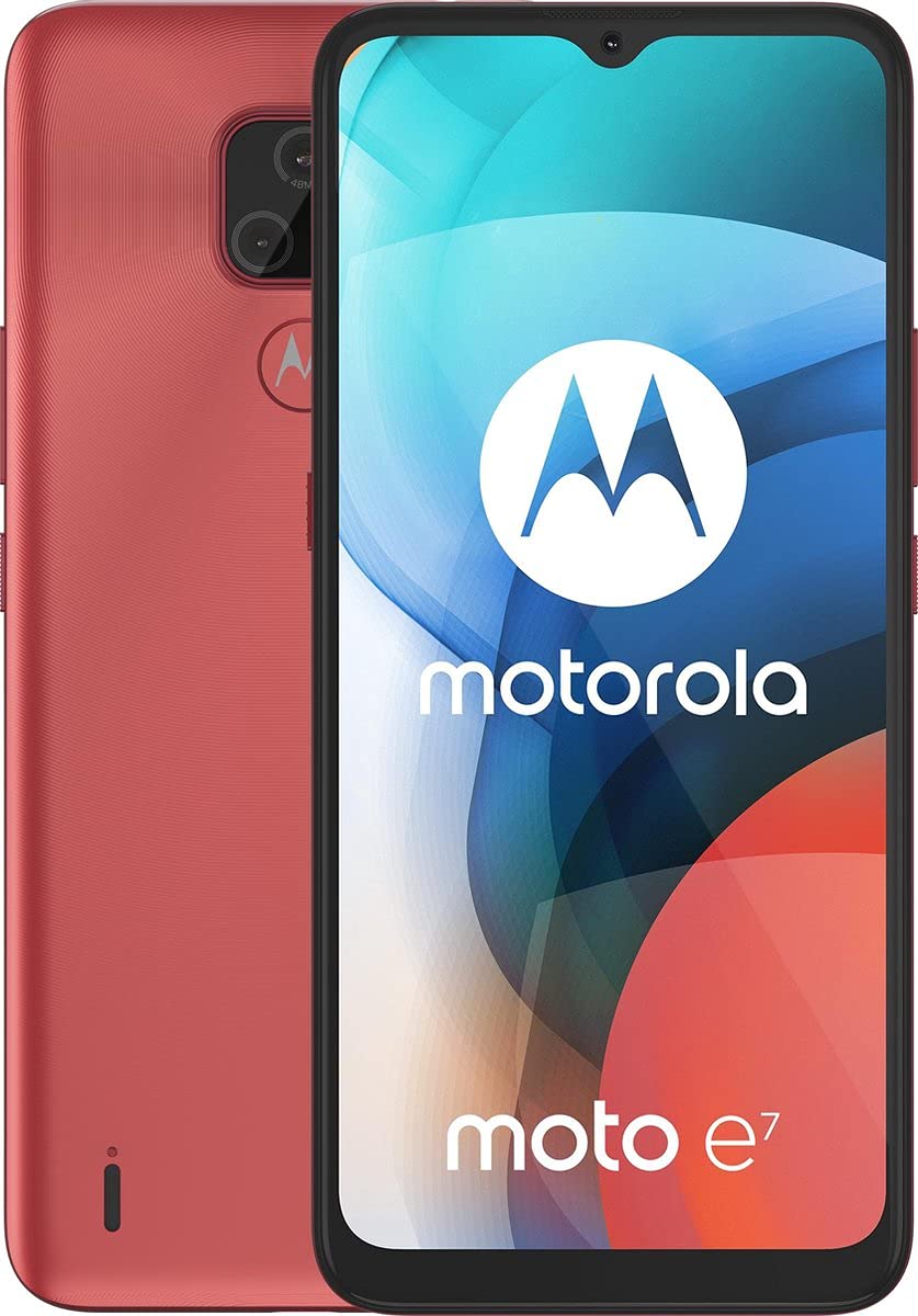 Motorola Moto E7 Dual-SIM 32GB (GSM Only | No CDMA) Factory Unlocked 4G/LTE Smartphone (Satin Coral) - International Version