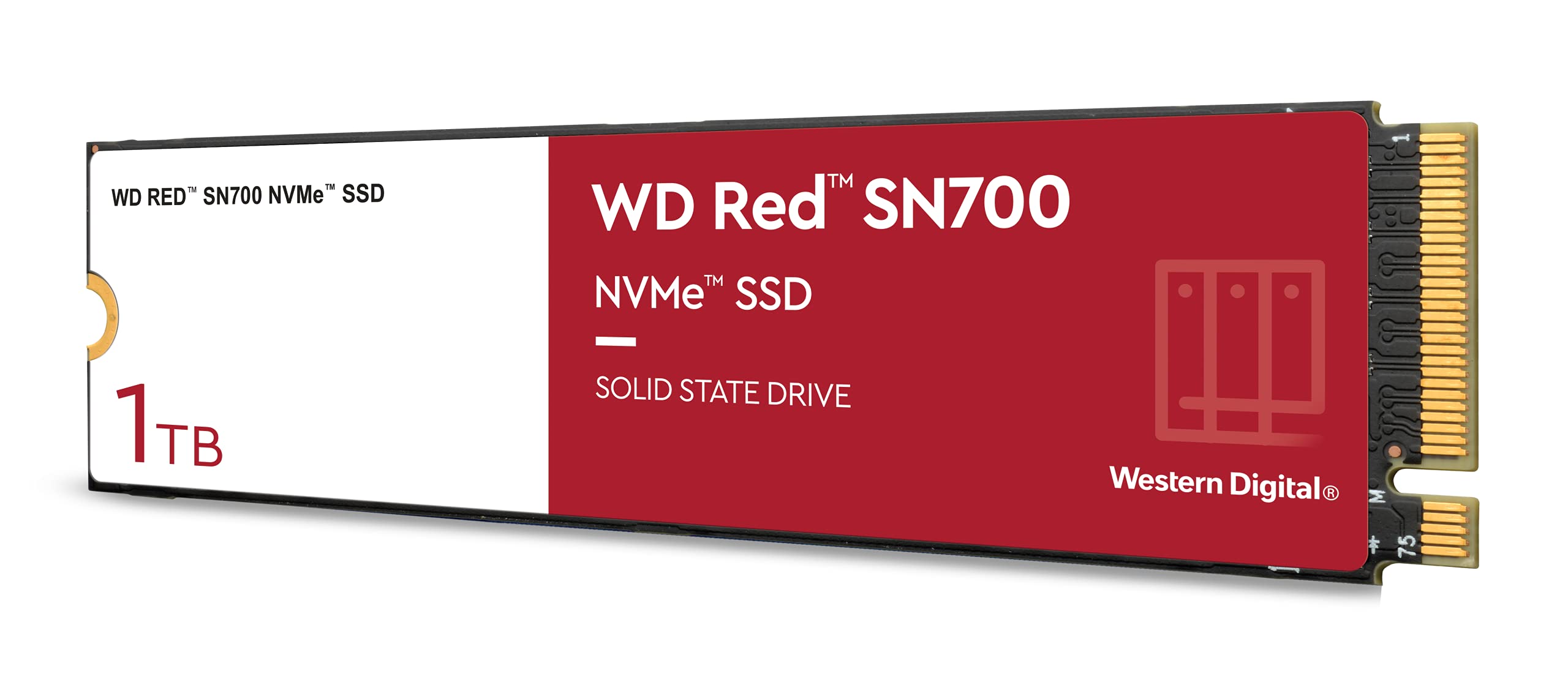 Western Digital 1TB WD Red SN700 NVMe Internal Solid State Drive SSD for NAS Devices - Gen3 PCIe, M.2 2280, Up to 3,430 MB/s - WDS100T1R0C