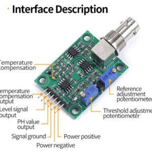 Teyleten Robot PH Value Data Detection and Acquisition Sensor Module Acidity and Alkalinity Sensor Monitoring and Control ph0-14 for Arduino