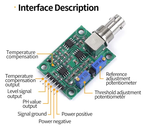 Teyleten Robot PH Value Data Detection and Acquisition Sensor Module Acidity and Alkalinity Sensor Monitoring and Control ph0-14 for Arduino