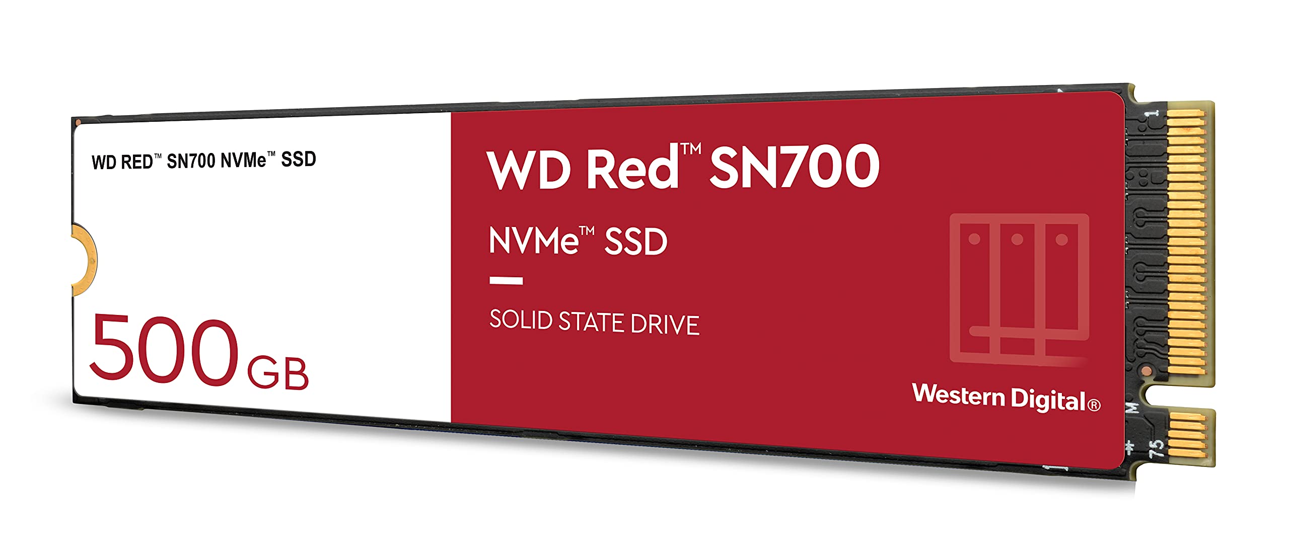 Western Digital 500GB WD Red SN700 NVMe Internal Solid State Drive SSD for NAS Devices - Gen3 PCIe, M.2 2280, Up to 3,430 MB/s - WDS500G1R0C