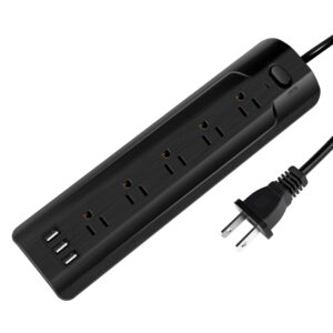 power strip 2 prong , 2 prong to 3 prong 5-outlet adapter with 3 usb ports 6.6 ft extension cord, outlet usb charger multi port, 5v 3.4a usb, ideal for non-grounded outlets