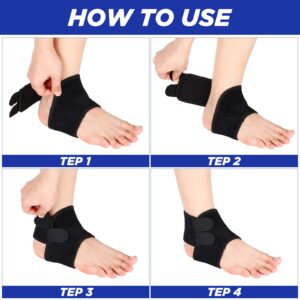 Lewtemi 4 Pairs Kids Ankle Brace includes 2 Pairs Foot Brace Supports Ankle Protector Wraps and 2 Pairs Knitted Ankle Sleeve Socks Kids Compression Socks for Sports Protection Joint Ankle Sprain