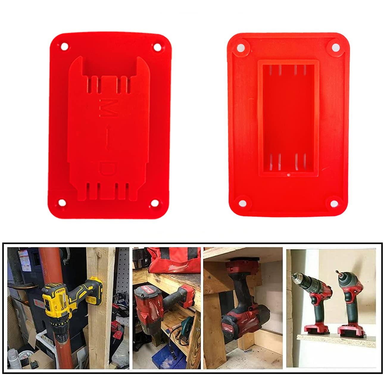 UOSXVC 10Packs Tool Holders for Dewalt 20V Drill Mount Fit for Milwaukee M18 Tools (Red)