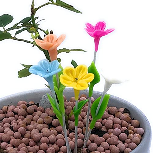 Ray 1979 Miniature Dollhouse Fairy Garden Accessories 5 pcs Set for DIY Decorations, Mini Figurines for Mini Garden, Terrarium, Bonsai, Cactus, Moss Landscape (Flower 5 Pcs)