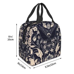 Bihoa Bat Flower Cute Lunch Bag for Kids Girls Boy Reusable Lunch Box Waterproof Thermal School Tote Bag Lunch Container Cooler Bag Women Men