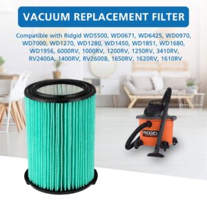 VF6000 5-Layer Pleated Replacement Vacuum Filter Compatible for Ridgid Shop Vac 5-20 Gallon Wet/Dry Vacuums