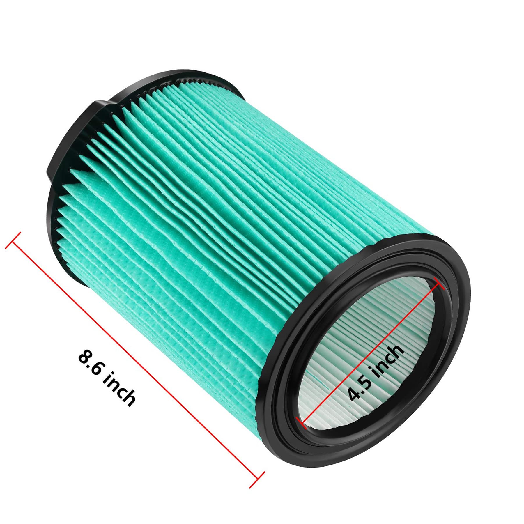 VF6000 5-Layer Pleated Replacement Vacuum Filter Compatible for Ridgid Shop Vac 5-20 Gallon Wet/Dry Vacuums
