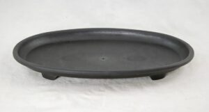calibonsai 1 oval black plastic humidity/drip tray for bonsai tree 9.5inx 6.5inx 1in