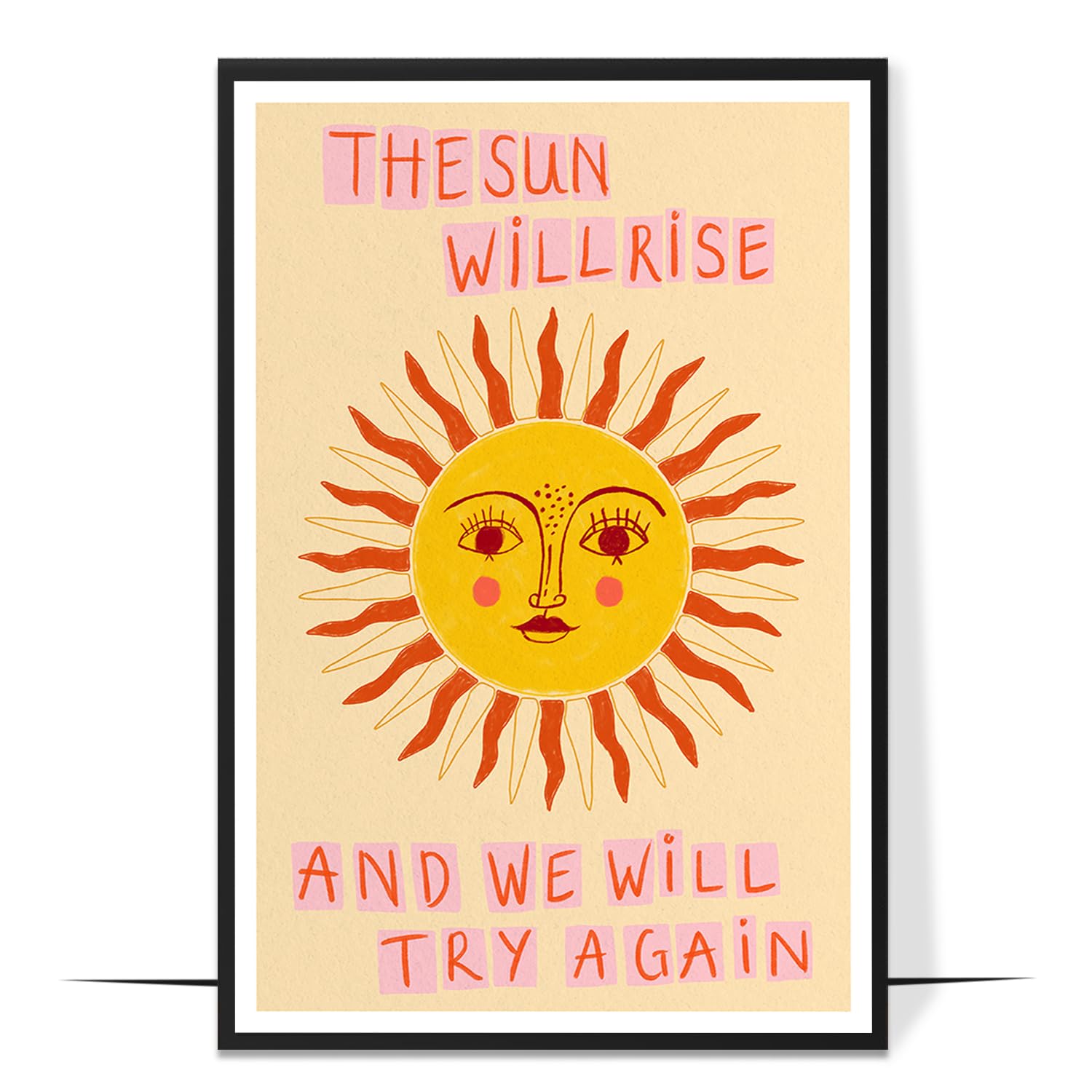 LOLUIS Inspirational Wall Art Mental Health Positive Quote, Therapist Social Worker Office Decor, The Sun Will Rise ​Poster, UNFRAMED (11x17 Inch)