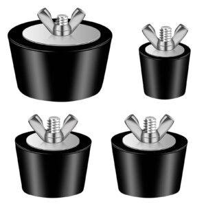 4 Pack 3 Size Pool Return Plugs Pool Skimmer Plug, Pool Winterizing Plug Pool Plugs with Stainless Steel Screw for Inground Pool Above Ground Pool (1 Inch, 1.5 Inch, 2 Inch)