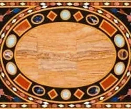 Pietra Dura Black Marble Inlay Rectangular 48" x 24" Inch Coffee Table Top, Stone Inlaid Top for Wall Decor, Breakfast Table Top, Living Room Furniture, Piece Of Conversation, Family HeirLoom