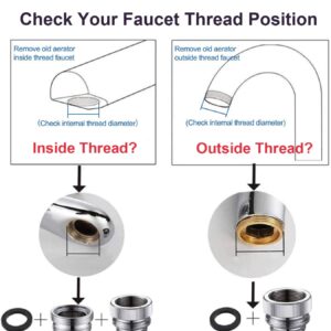 Faucet Adapter Kit, 5PCS Kitchen Sink Brass Aerator Adapter Set Male Female Sink Faucet Adapter for Garden Hose, Water Filter, Standard Hose via Diverter