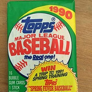 ONE 1990 Topps Baseball Unopened Wax Pack MLB - Look For Griffey Jr, Thomas RC