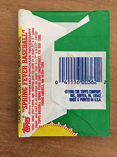 ONE 1990 Topps Baseball Unopened Wax Pack MLB - Look For Griffey Jr, Thomas RC