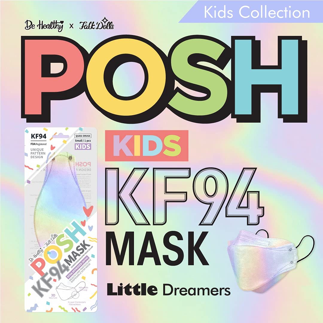 Be Healthy [Pack of 10] Posh KF94 Kids Mask - Little Dreamers (KA20) (MADE IN KOREA), Multicolor