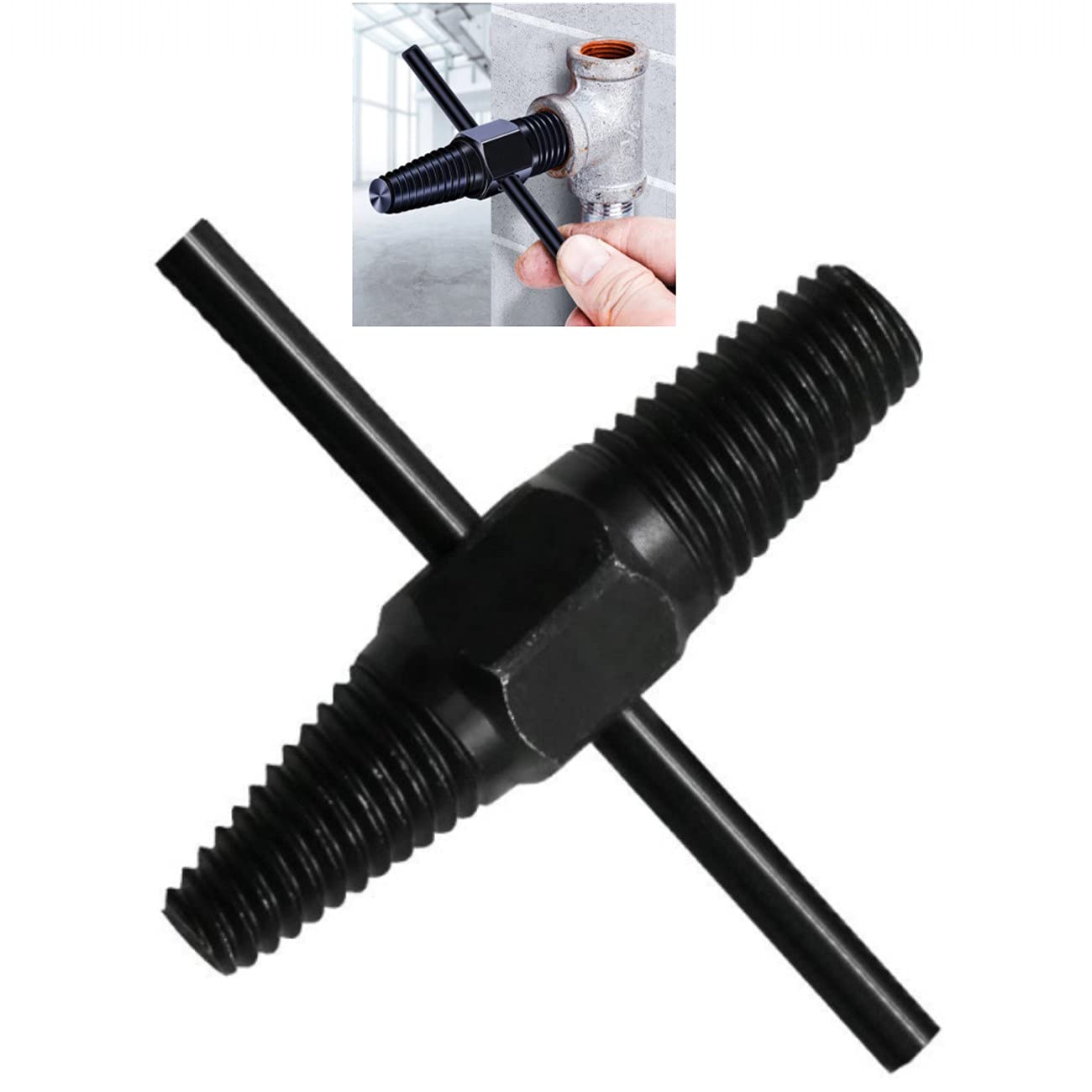 Screw Extractor- Dual-use Water Pipe Screw Removal Tool Broken Bolt Remover for 1/2 Inch 3/4 Inch Pipes Valve Faucet, Easy Out Stripped Screw and Damaged Bolt Extractor for Damaged Or Broken Screws