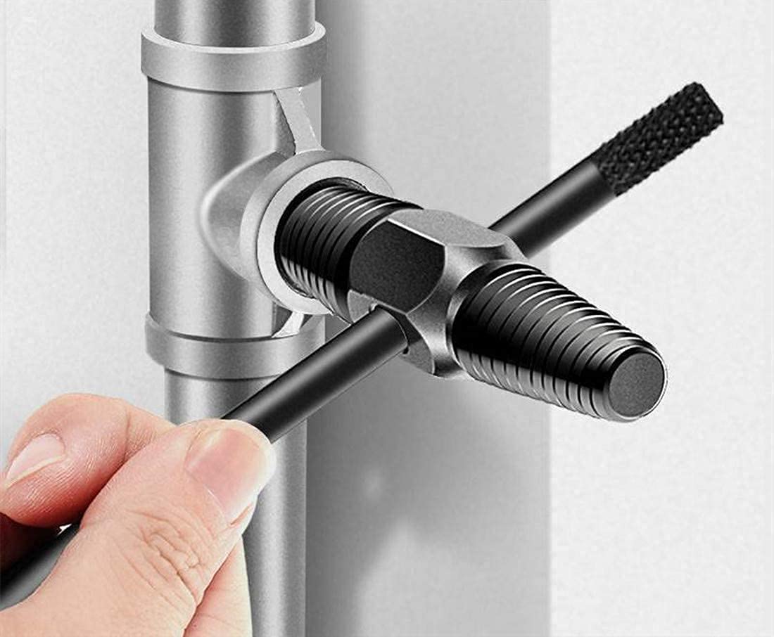 Screw Extractor- Dual-use Water Pipe Screw Removal Tool Broken Bolt Remover for 1/2 Inch 3/4 Inch Pipes Valve Faucet, Easy Out Stripped Screw and Damaged Bolt Extractor for Damaged Or Broken Screws