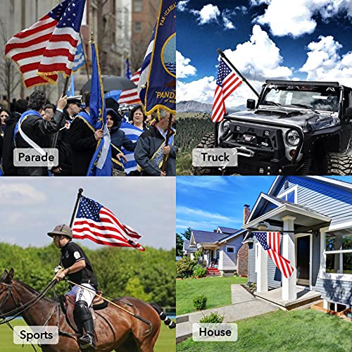 Yeesun® FlagPole,6FT Flagpole Kit for 3’ x 5’ American Flag-360° Tangle Resistant Technology,Stainless Steel Professional Outdoor Flag Pole for House Truck & Boat Use (Without Bracket,Black)