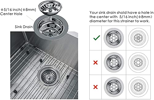 HooySprs Kitchen Strainer Stopper-Stainless Steel Sink Disposal Stopper for Kitchen Sink Drain