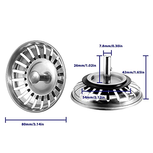 HooySprs Kitchen Strainer Stopper-Stainless Steel Sink Disposal Stopper for Kitchen Sink Drain