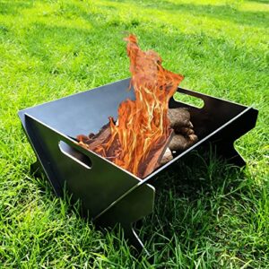 nuwovwo outdoor wood burning fire pit set, dia 30.5 inch snap together metal square fire pit bowl kit, rustic vintage decoration for backyard, lawn, patio and bonfire party (bare steel finish)
