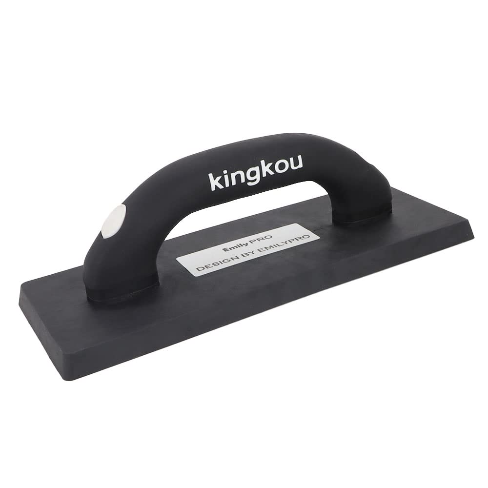 EMILYPRO Kingkou Urethane Rubber Grout Float 4In x 10-1/2In with Soft Grip Handle for Flexible Stone - 1pcs