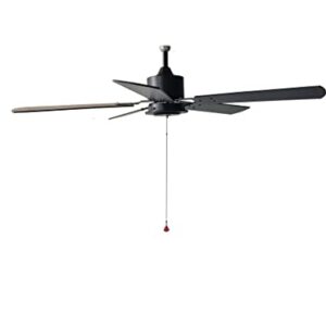 MANANASUN Outdoor 52" solar ceiling fan with wooden blades total 40W solar panel for porches, patios, gazebos, breezeways