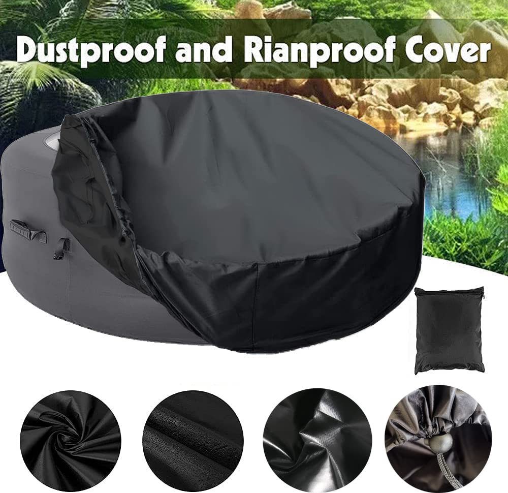 UCARE Hot Tub Cover Waterproof Outdoor Portable Round Inflatable Hot Tub Spa Cover Protector Bathtub Pool Garden Furniture Dust Covers (91×43in/ 230×110cm)