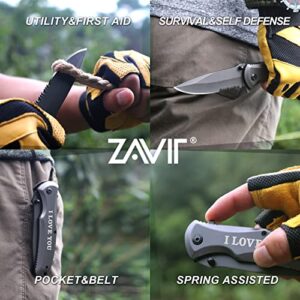 ZAVIT Gifts for Him Husband Men Dad,I LOVE YOU Pocket Knife,Anniversary Birthday Gifts Ideas,Christmas Stocking Stuffers Gifts for Men,Valentines Day Gifts for Boyfriend,Fathers Day Him Unique Gifts