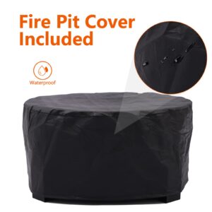 Grepatio Smokeless Fire Pit, 27IN Outdoor Smokeless Firepit Stove Bonfire Firepit for Outside, Wood Burning Firebowl for Backyard(Black)