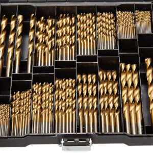 230 Piece Titanium Twist Drill Bit Set with 16-Inch Wide Mouth Tool Bag