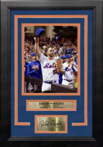 david wright final game new york mets 8" x 10" framed baseball photo with engraved autograph