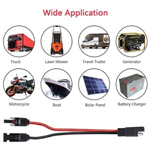 Billion wealth 23.6 inch 10AWG Solar Panel Connector to SAE Adapter Extension Cable Compatible with Solar Panels Kit